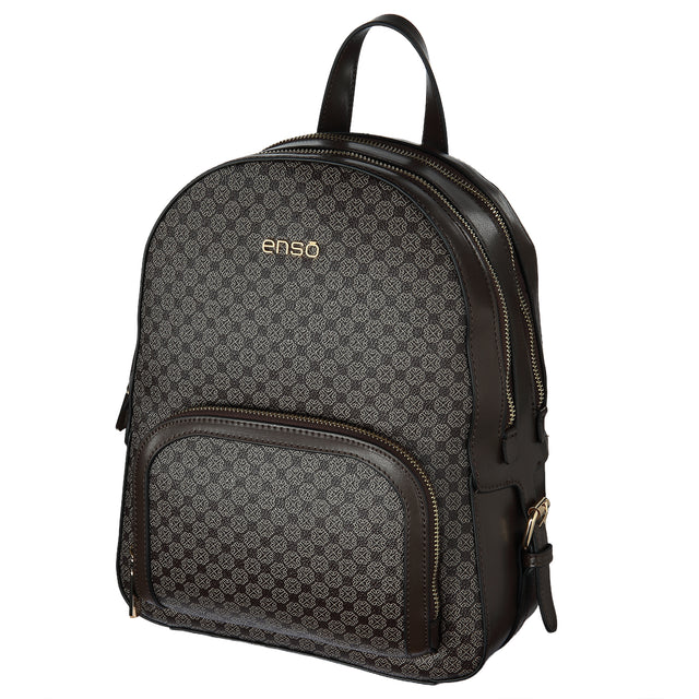 Bolsa Backpack Enso EB25302BPMBR Monograma Chocolate