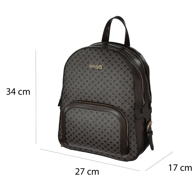 Bolsa Backpack Enso EB25302BPMBR Monograma Chocolate