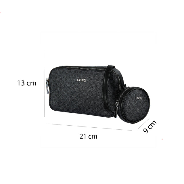 Bolsa Crossbody Enso Mujer EB25503CBMB Monograma Negro