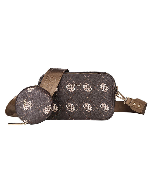 Bolsa Crossbody Enso Mujer EB26703C Monograma Café