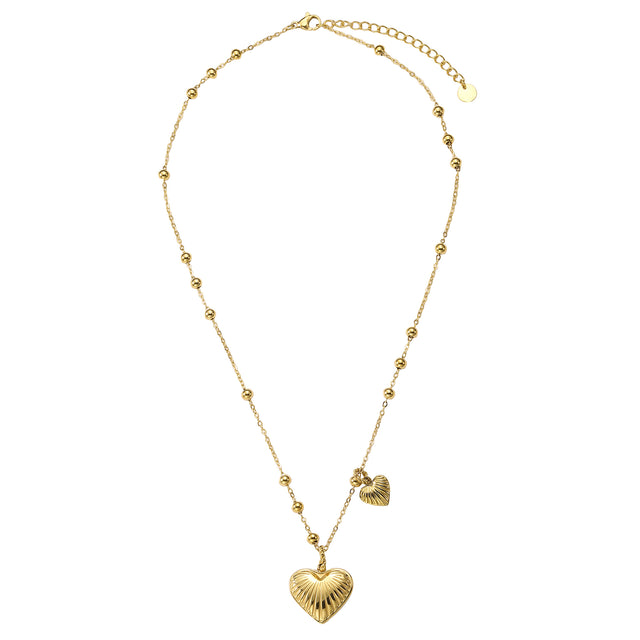 Collar y Dije de Acero Inoxidable Enso IC Para Mujer EIC252468G Color Dorado