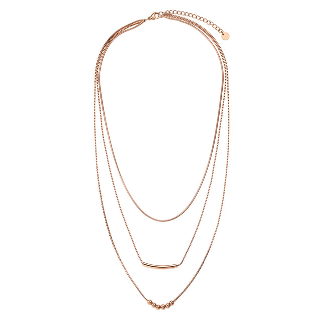 Collar y Dije de Acero Inoxidable Enso IC Para Mujer EIC252472R Color Rosado