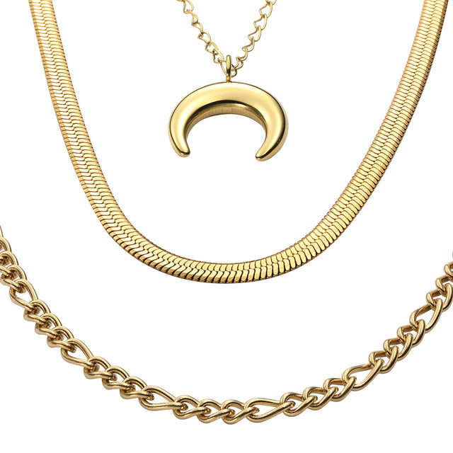 Collar y Dije de Acero Inoxidable Enso IC Para Mujer EIC252473G Color Dorado