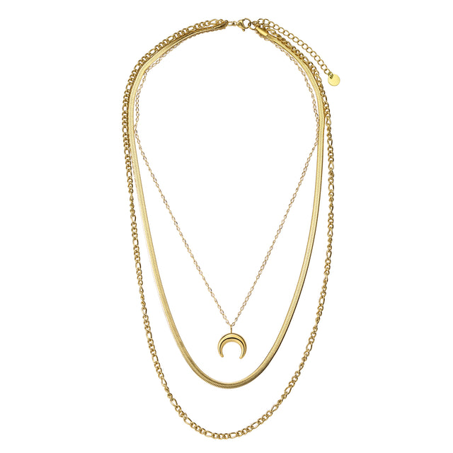 Collar y Dije de Acero Inoxidable Enso IC Para Mujer EIC252473G Color Dorado