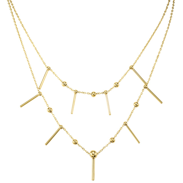Collar y Dije de Acero Inoxidable Enso IC Para Mujer EIC252474G Color Dorado