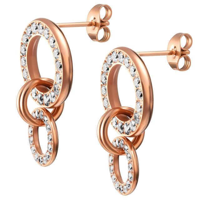 Aretes de Acero Inoxidable Enso IC Para Mujer EIC252482R Color Rosado