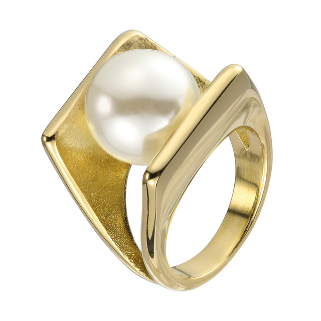 Anillo de Acero Inoxidable Enso para Dama EICB232126G Dorado
