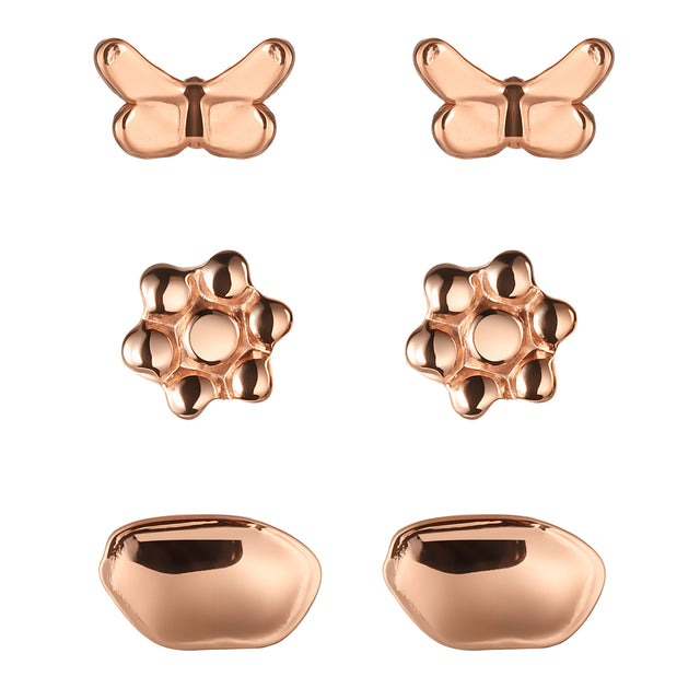 Set de Aretes de Acero Inoxidable Enso Para Mujer EJE3384R Rosado