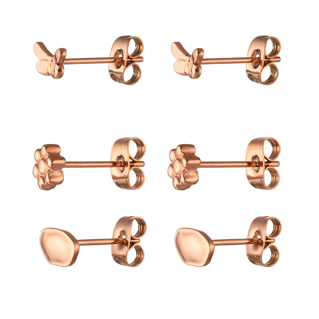 Set de Aretes de Acero Inoxidable Enso Para Mujer EJE3384R Rosado