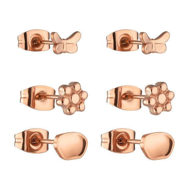 Set de Aretes de Acero Inoxidable Enso Para Mujer EJE3384R Rosado