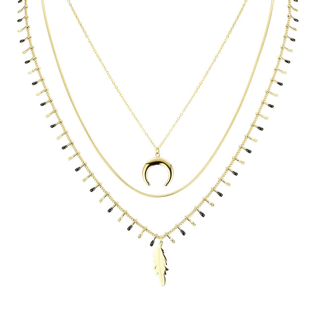 Collar de Acero Inoxidable Enso para Mujer EJN2167G Dorado