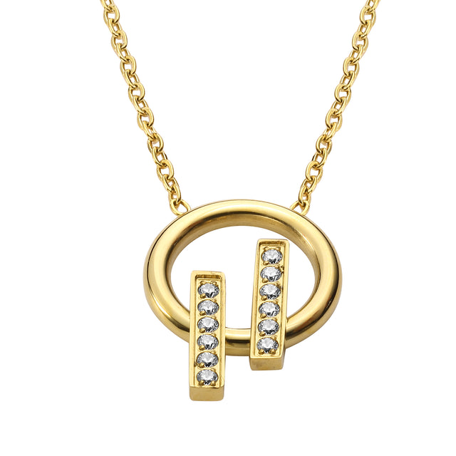 Collar y Dije Acero Inoxidable Enso Para Mujer EJN3357G Dorado