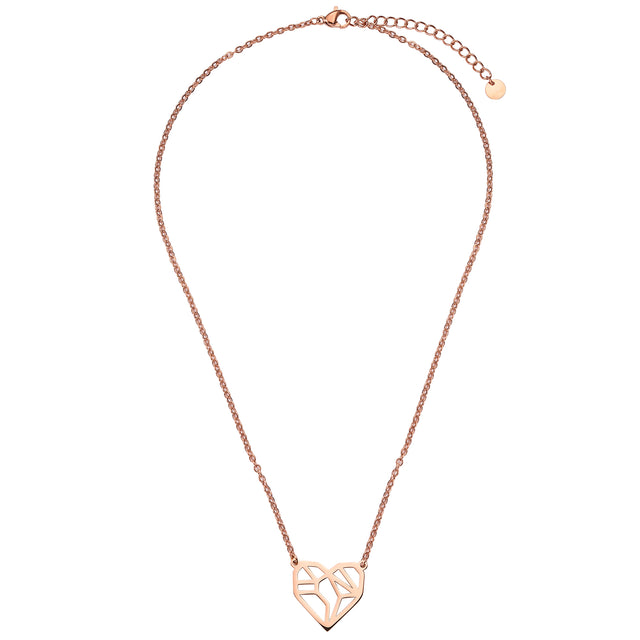 Collar y Dije de Acero Inoxidable Enso Para Mujer EJN3417R Rosado