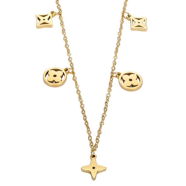 Collar y Dije Enso Para Mujer EJN3434G Dorado