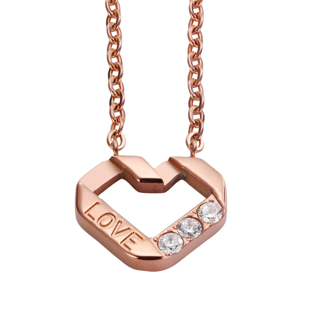 Collar y Dije Enso Para Mujer EJN3435R Rosado