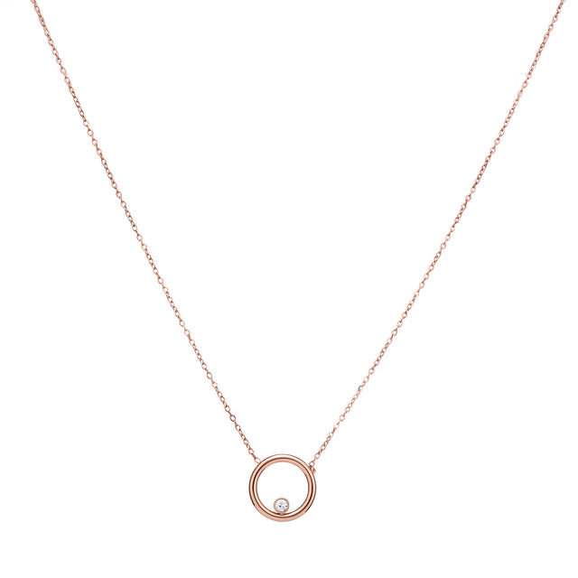 Collar y Dije Enso Para Mujer EJN3446R Rosado