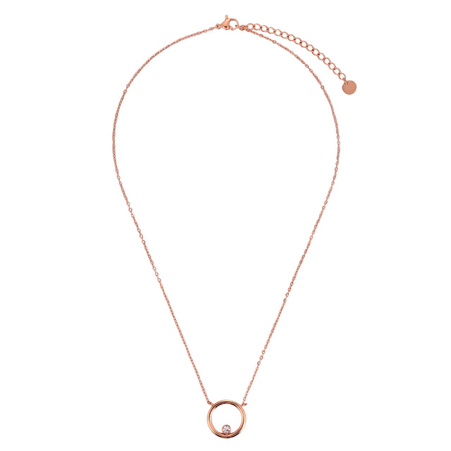 Collar y Dije Enso Para Mujer EJN3446R Rosado