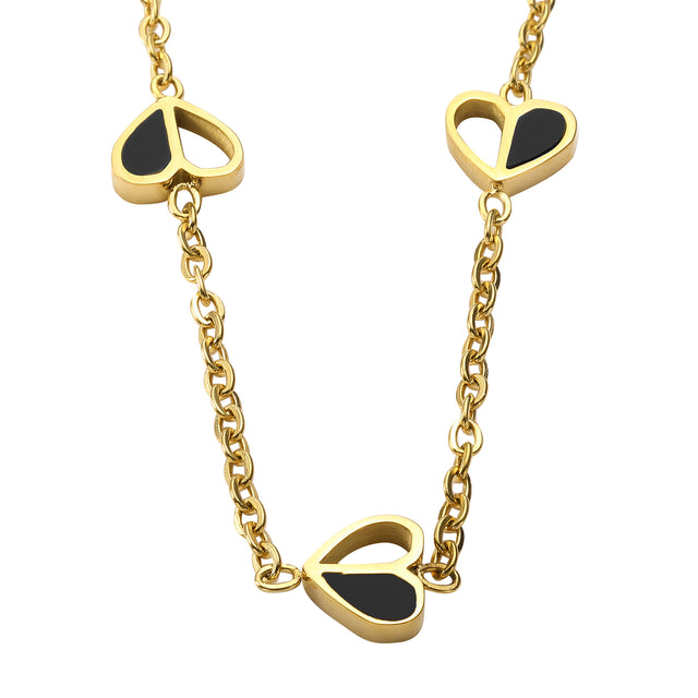 Set de Collar y Aretes Acero Inoxidable Enso Para Mujer EJS3377G Dorado