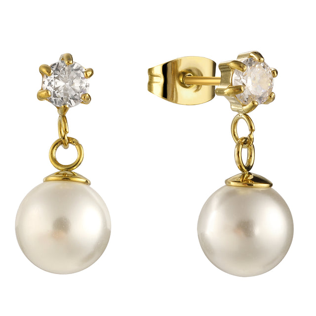 Set de Collar y Aretes Acero Inoxidable Enso Para Mujer EJS3378G Dorado