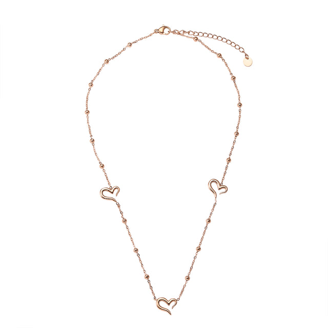 Set de Collar y Aretes Acero Inoxidable Enso Para Mujer EJS3380R Rosado