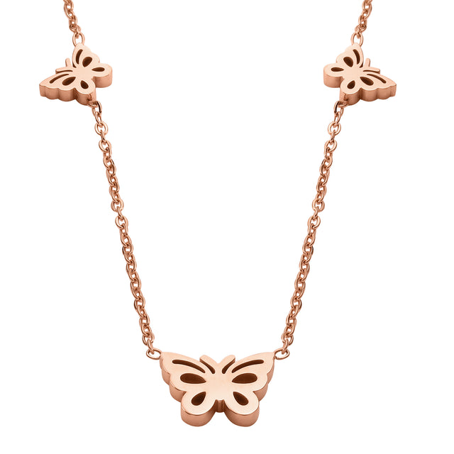 Set de Collar y Aretes Acero Inoxidable Enso Para Mujer EJS3381R Rosado