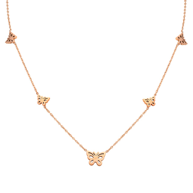 Set de Collar y Aretes Acero Inoxidable Enso Para Mujer EJS3381R Rosado