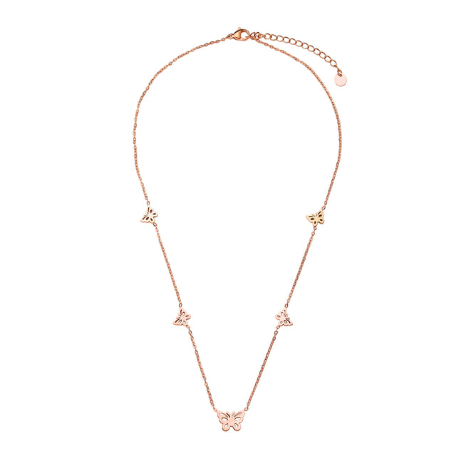 Set de Collar y Aretes Acero Inoxidable Enso Para Mujer EJS3381R Rosado