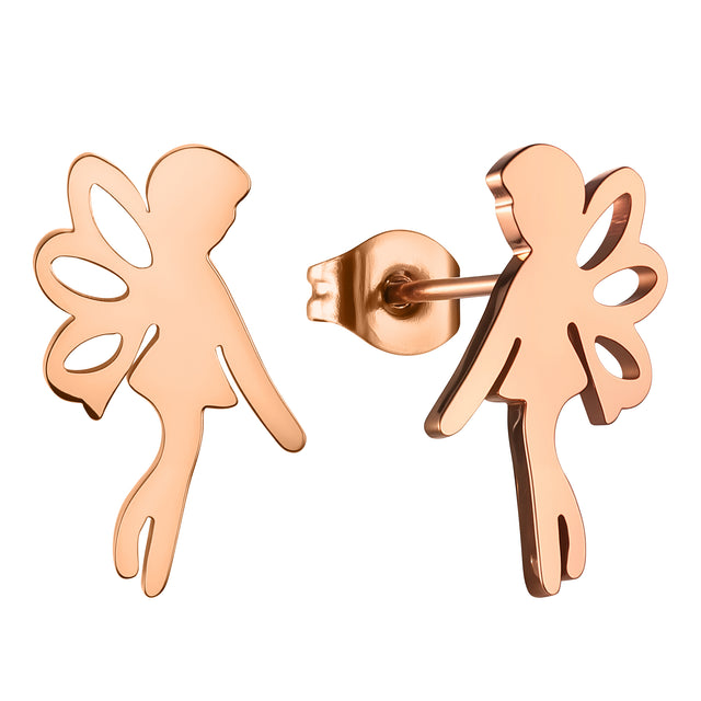 Set de Collar y Aretes de Acero Inoxidable Enso Para Mujer EJS3416R Rosado