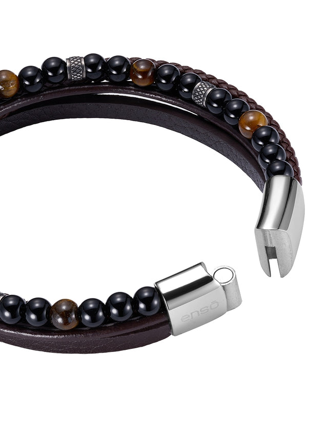 Pulsera Enso Hombre Moda EMB340BR Triple Earth