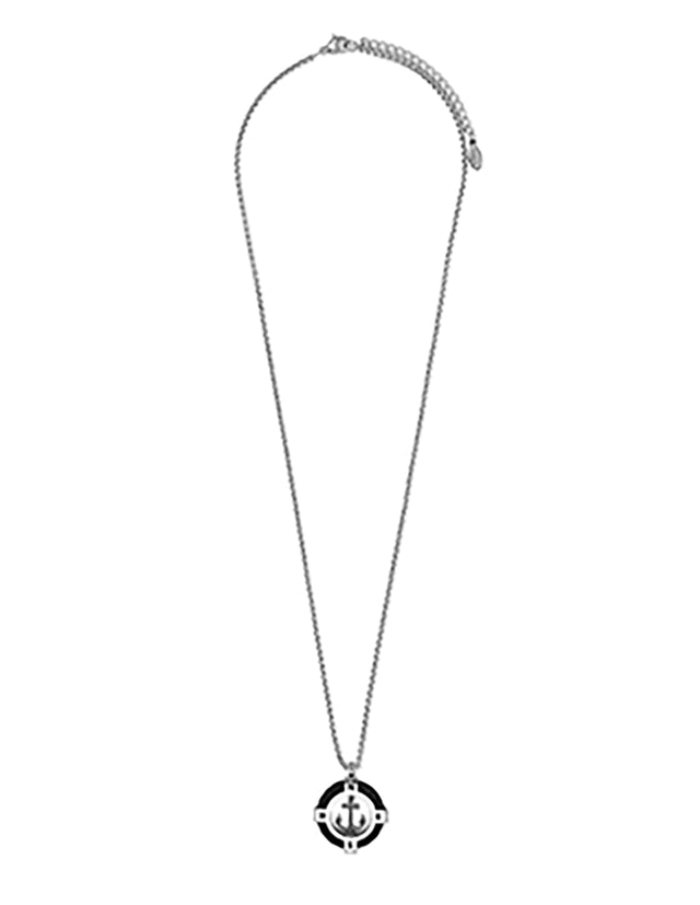 Collar y Dije Enso Para Hombre EMN143B Color Negro