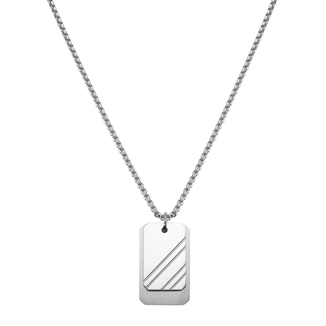 Collar Enso Acero Inoxidable Para Hombre EMN178S Plateado