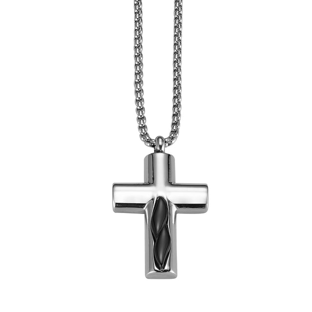 Collar Enso Hombre Cross Inlay EMN307S Acero