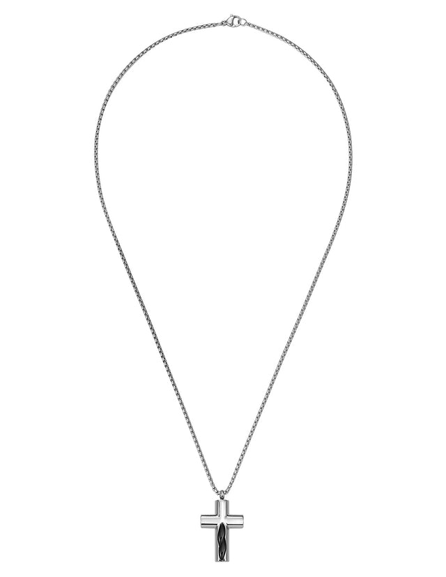 Collar Enso Hombre Cross Inlay EMN307S Acero