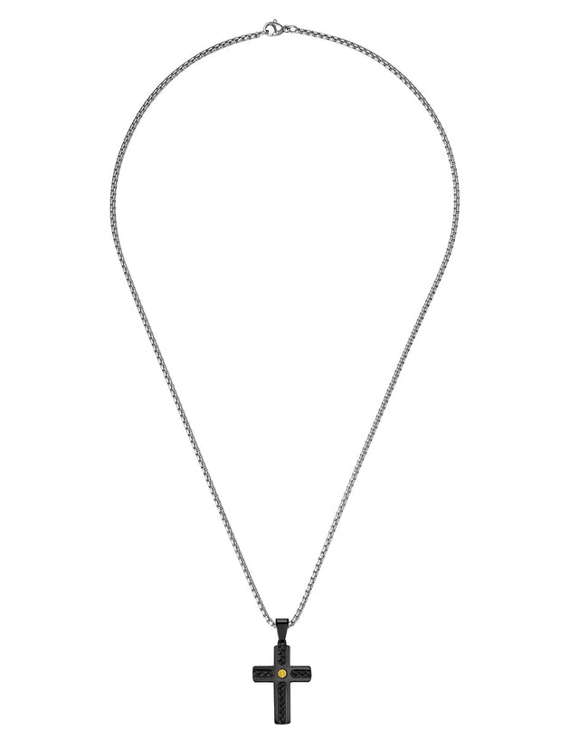 Collar Enso Hombre Cross Emblem EMN313B Negro