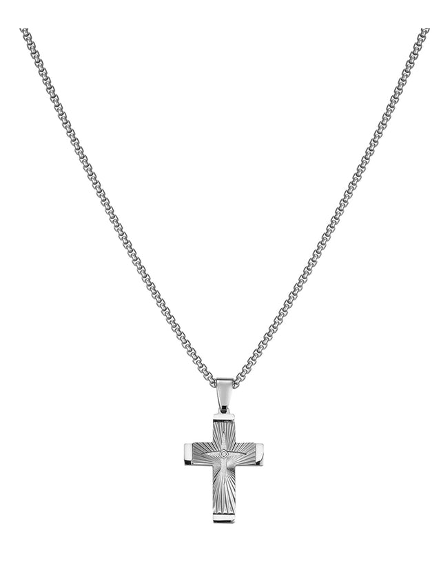 Collar Enso Hombre Cross Engraved EMN317S Acero