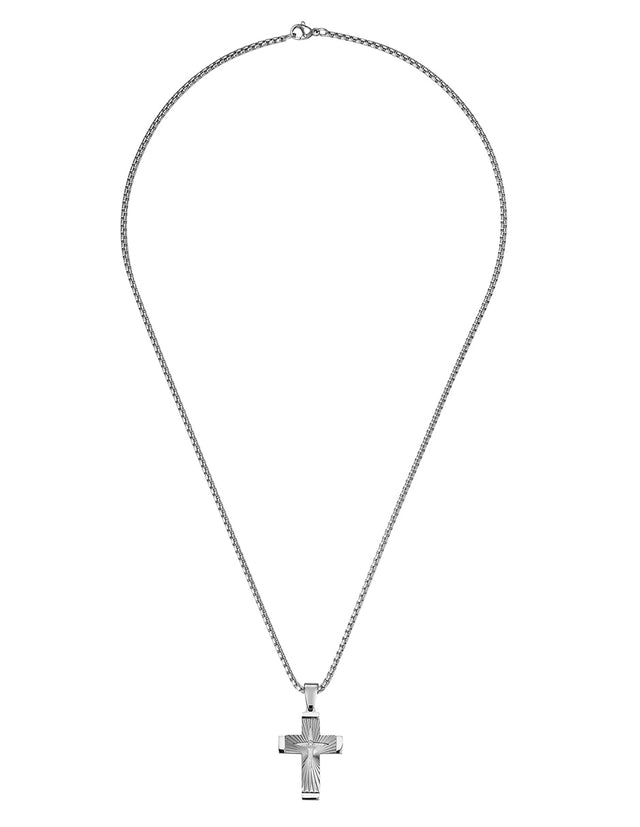 Collar Enso Hombre Cross Engraved EMN317S Acero