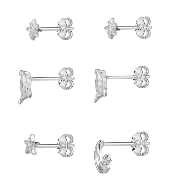 Set de Aretes Plata 925 Enso Para Mujer ESE125S Plateado