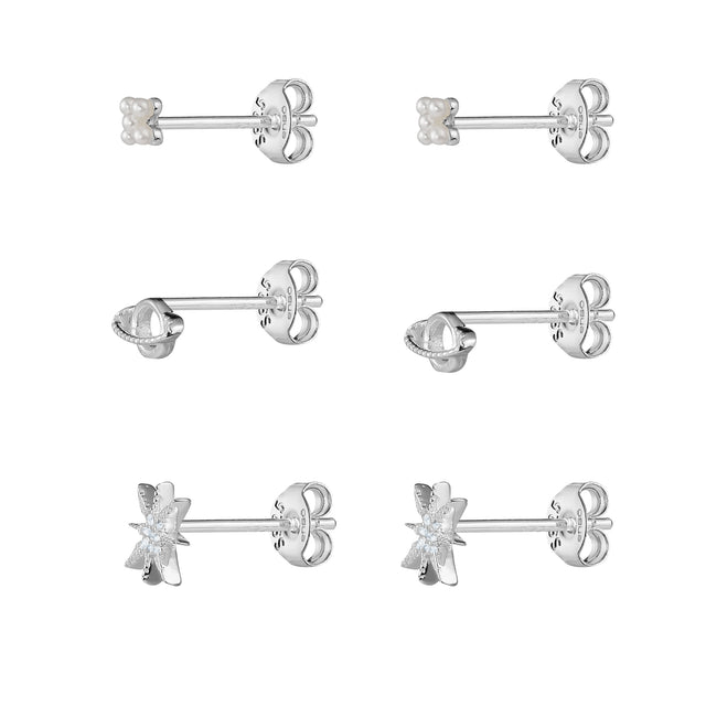 Set de Aretes Plata 925 Enso Para Mujer ESE126S Plateado
