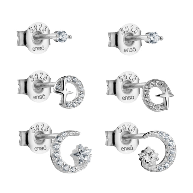 Set de Aretes Plata 925 Enso Para Mujer ESE127S Plateado