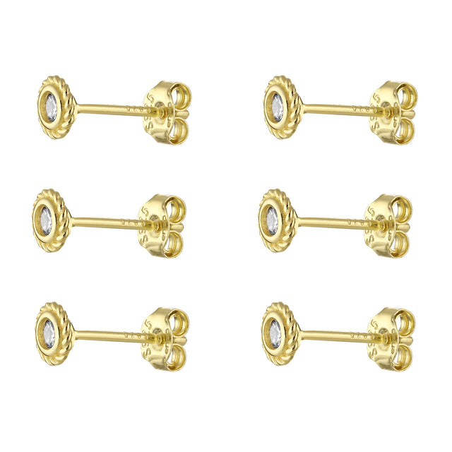 Set de Aretes Plata 925 Enso Para Mujer ESE136G Dorado