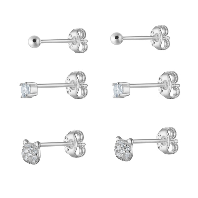 Set de Aretes Plata 925 Enso Para Mujer ESE137S Plateado