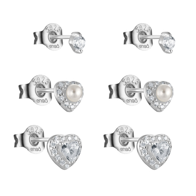 Set de Aretes Plata 925 Enso Para Mujer ESE138S Plateado