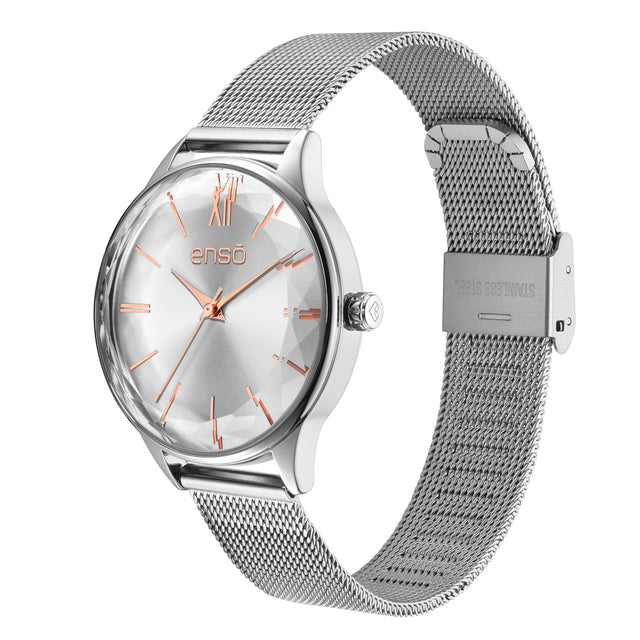 Reloj de Pulsera Enso Para Mujer EW2522L3 Acero colo Plateado