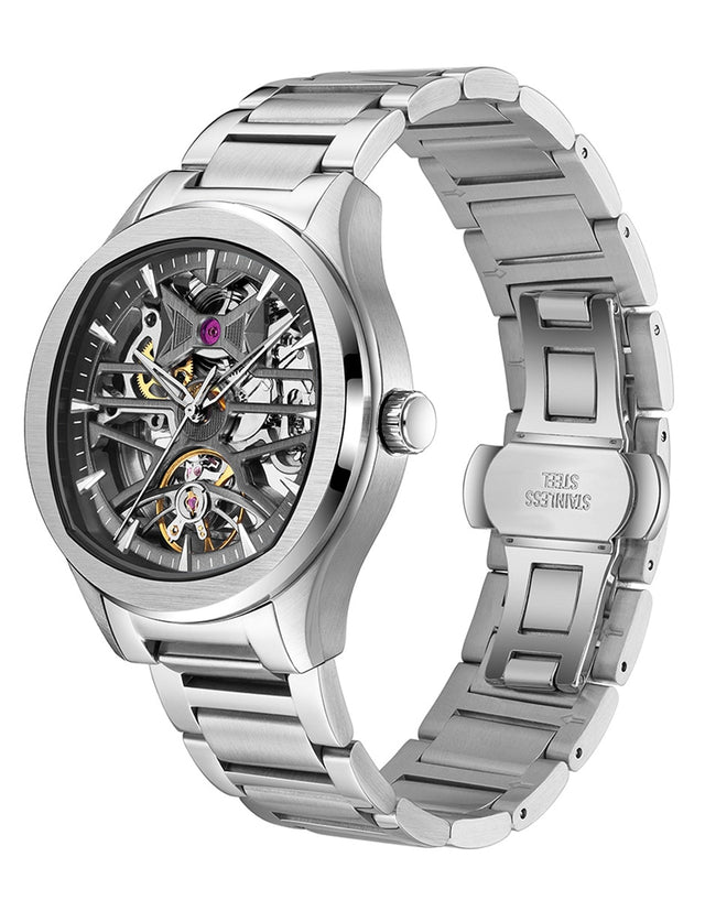 Reloj de Pulsera Enso Automático Hombre Skeleton Sport Steel Grey