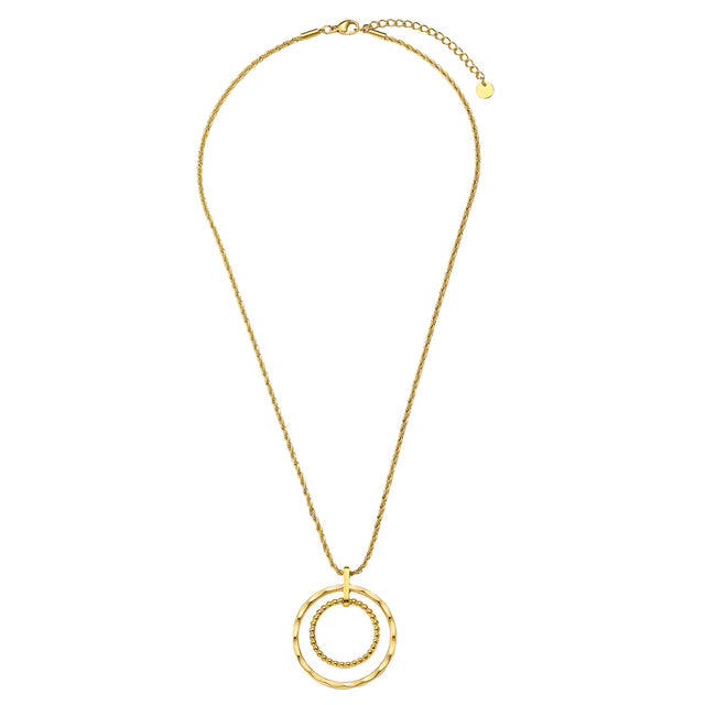 Collar y Dije de Acero Inoxidable Enso IC Para Mujer EIC252469G Color Dorado