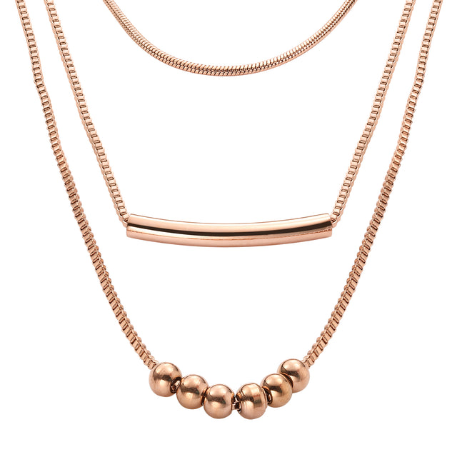 Collar y Dije de Acero Inoxidable Enso IC Para Mujer EIC252470R Color Rosado