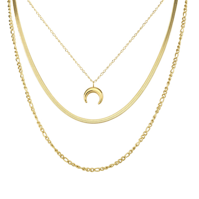 Collar y Dije de Acero Inoxidable Enso IC Para Mujer EIC252473G Color Dorado