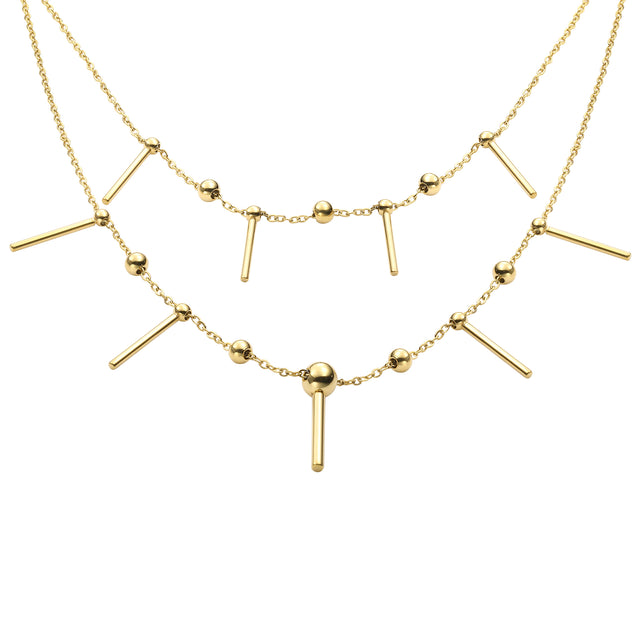 Collar y Dije de Acero Inoxidable Enso IC Para Mujer EIC252474G Color Dorado