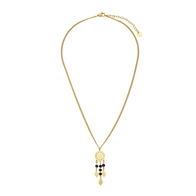 Collar y Dije de Acero Inoxidable Enso IC Para Mujer EIC252476G Color Dorado