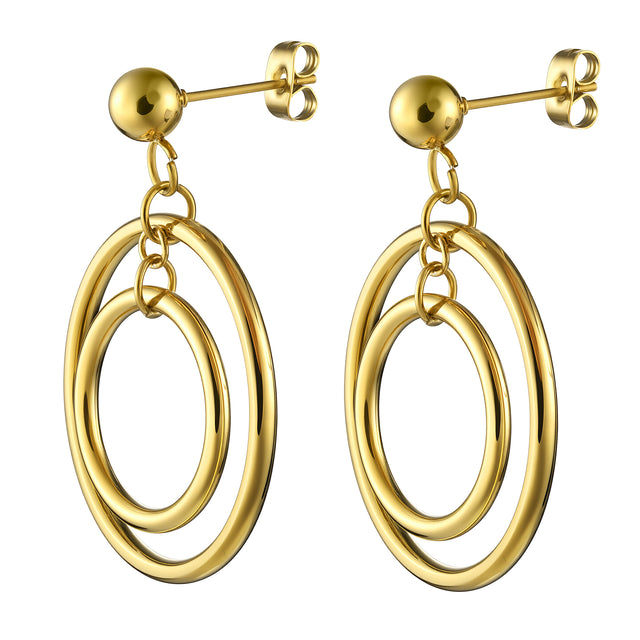 Aretes de Acero Inoxidable Enso IC Para Mujer EIC252485G Color Dorado